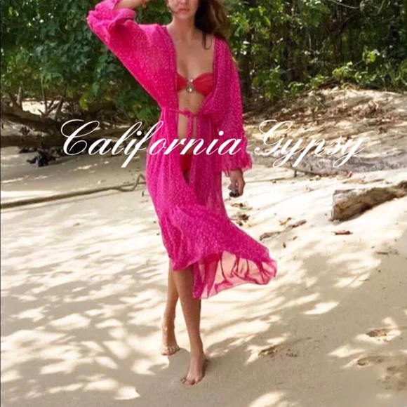Chiffon Ruffle Coverup Duster Kimonos - Picture 9 of 13